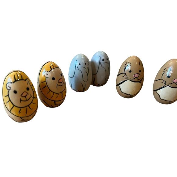 Vintage Terry's Village Hand Painted Noah's Ark Nesting Doll W/ 10 Egg Animals - Picture 2 of 8